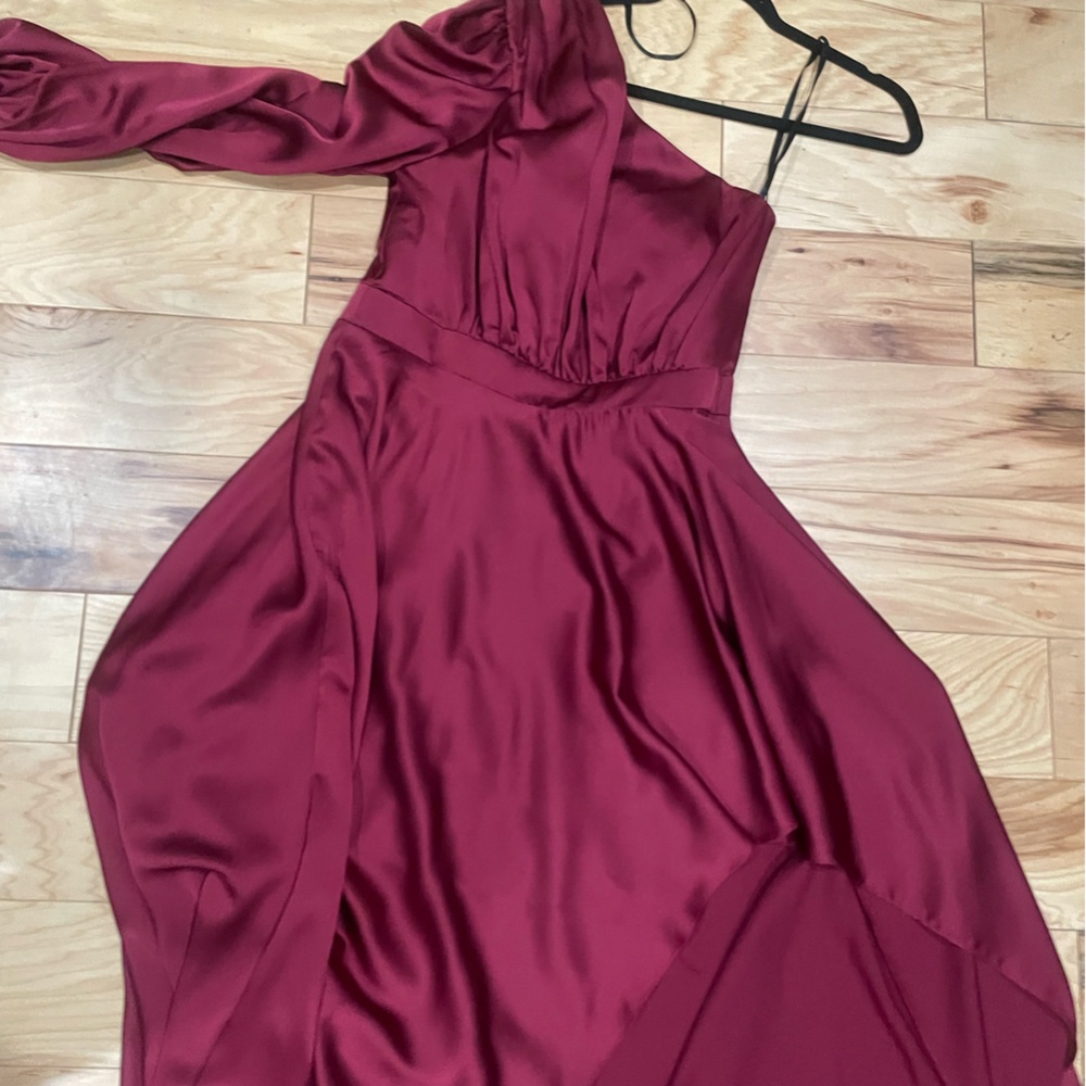 Red Halter Dolman Sleeve Gown for Cocktail